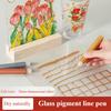 10ml/pcs Glass Pigment Hook Pen Waterproof Acrylic Pigment for Hand-painting On Glass Products 3D Painting Brush