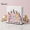 Kitchen Bar Counter Decoration Wooden Christmas Napkin Holder, Gnome/Christmas Tree/Snowman Shape, Pink Solid Wood Dispenser Stable Organizer