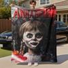 1 buc. Pătură de flanelă Annabelle Horror pentru exterior, pluș moale, decor pentru picnicuri, camping, dormitor, cameră de joacă, birou 1173A