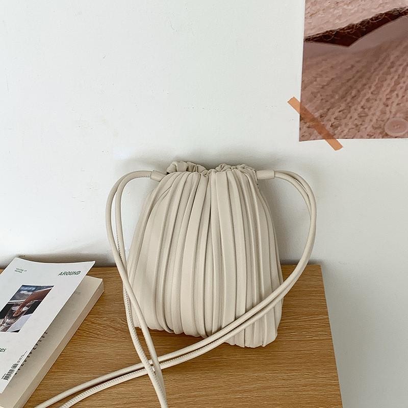Pu Pleated Crossbody Bag With Magnetic Closure For Daily Casual Use
