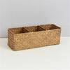 Storage Basket Sea Grass Stationery and Makeup Box Desktop Organizer Box with Compartments for Office and Home Use