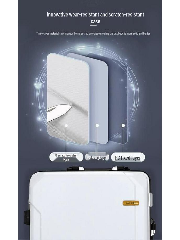 Kangaroo Leather Travel Suitcase - Durable, Large Capacity for Men, Women, and Students with Password Lock and Trolley Wheels.