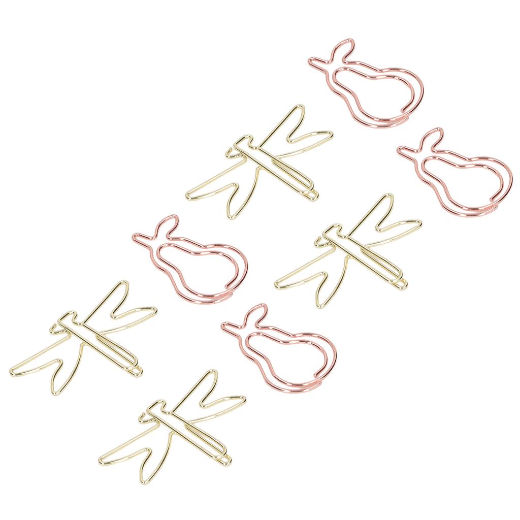 100PCS Paper Clips Cute Shape Metal Gold Colorfast Portable Lightweight Slip Resistant Bright for Office School