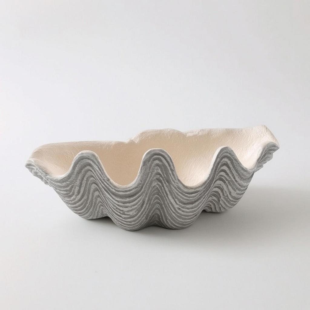 Clam Shell Tray Nautical Decor Striped for Sideboard, Home Decorators