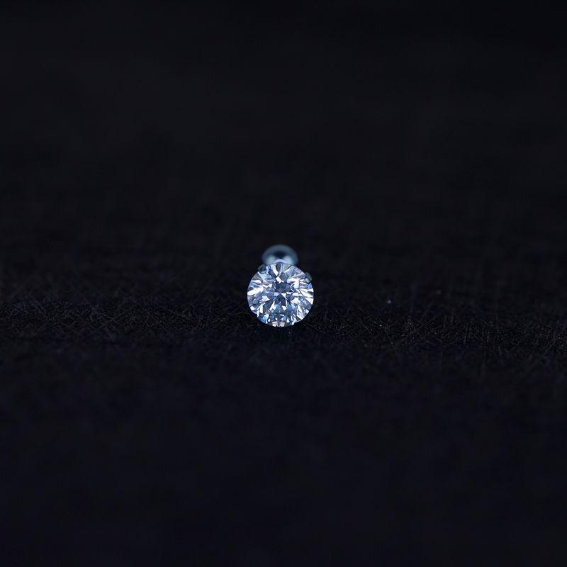

Серьги-пусеты Shinma Zircon Плоские Прохладная Земля Титановый сплав [3mm zircon] light blue one