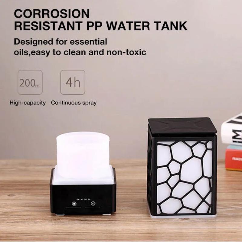 Elektrické zvlhčovače vzduchu Vodní kostka Ultrazvukový aromaterapeutický difuzér Difuzér esenciálního oleje 7 barev Aroma difuzér zvlhčovač