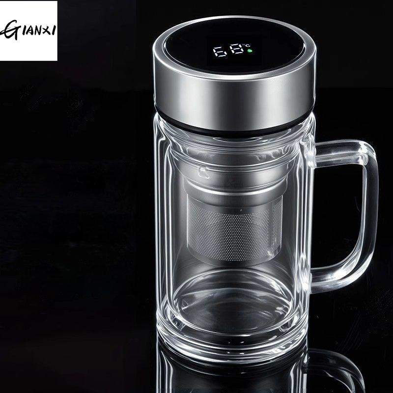 GIANXI 550ML Transparent Glass Cups Portable Handle Coffee Mug Home And Kitchen Drink Items Tea Cup Glassware Espresso Cups