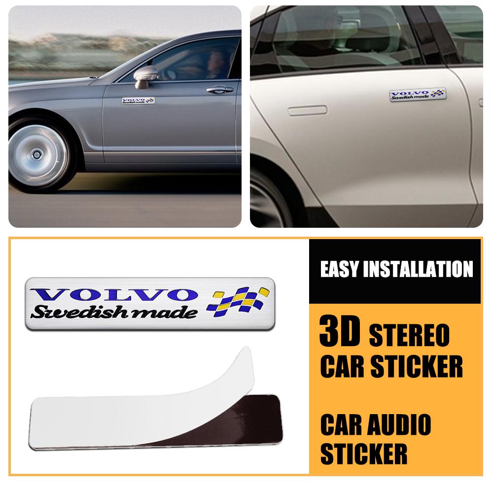1/2pcs Car Accessories 3D Aluminum Logo Indoor Decoration Fender Trunk Stickers For Volvo Rdesign T6 AWD V60 S60 V50 V40 V70 S90