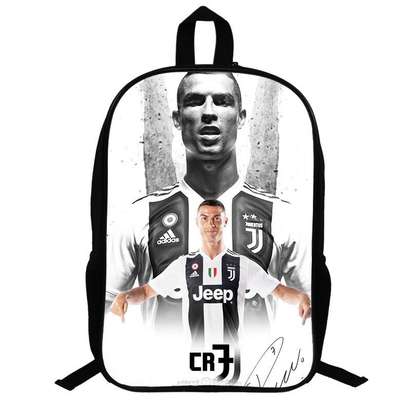 Zaino a Tema Ronaldo per Fan di Calcio Zaino per Studenti Scolastici Zaino per Bambini da 17 Pollici