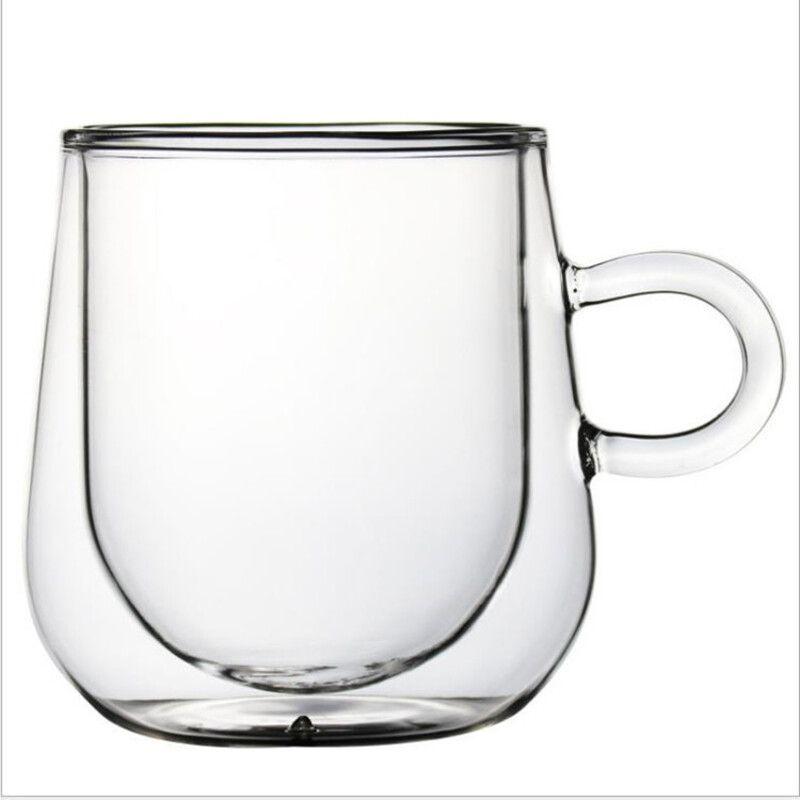 Glass Walled Double Mugs Heat Resistant Tea Milk Lemon Juice Coffee Water Cup