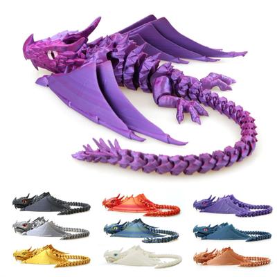 3D Printed Flying Dragon Figurine Movable Joints Winged Dragon Figure Articulated