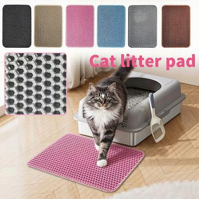 Double Layer Non-Slip Cat Litter Mat, Waterproof & Wear Resistant Pet Cleaning Pad