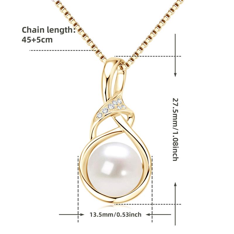 Charms Halsketten 14K Gold Filled 8-9mm Süßwasserperle Moissanit Anhänger Halskette für Damen Hochzeits Schmuck Geschenk