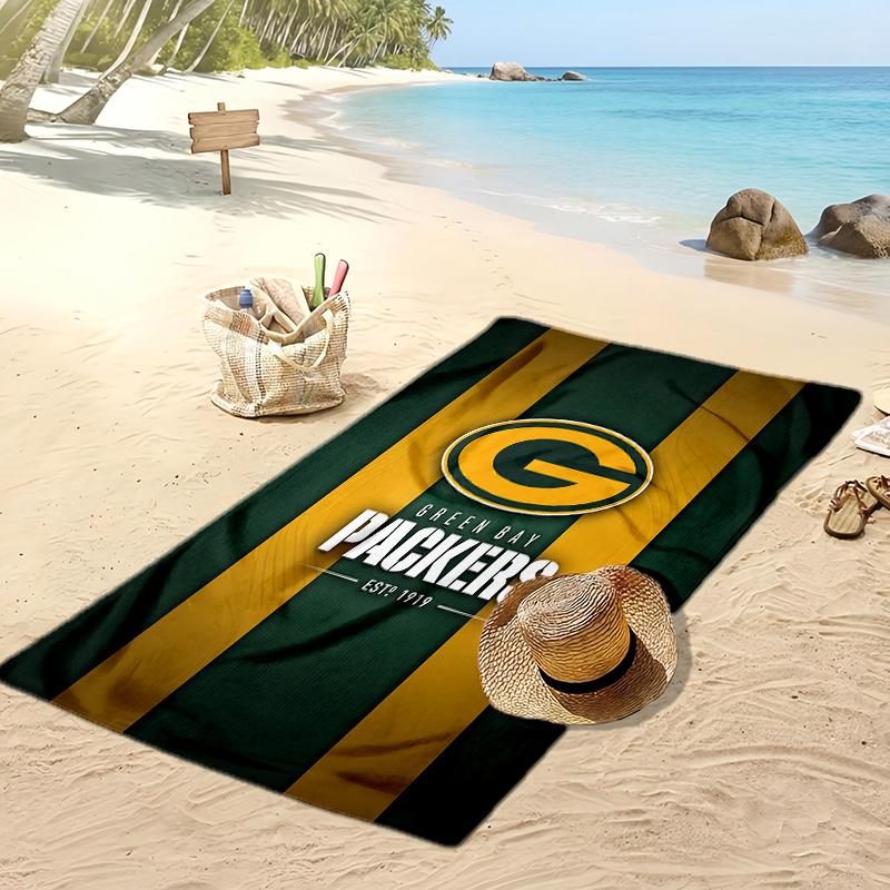 Asciugamano da Spiaggia Stampa Green Bay Packers Morbido Portatile Asciugatura Rapida?Asciugamano Asciutto Per Piscina Vacanza Estiva Sport all'Aperto