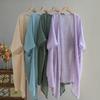 Sunscreen Cover Long Shawl Loose Beach Top Basic Linen Cardigan  Summer Wear