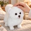 White Stuffed Toy Dog with Curled Tail Silky Soft Samoyed Cute