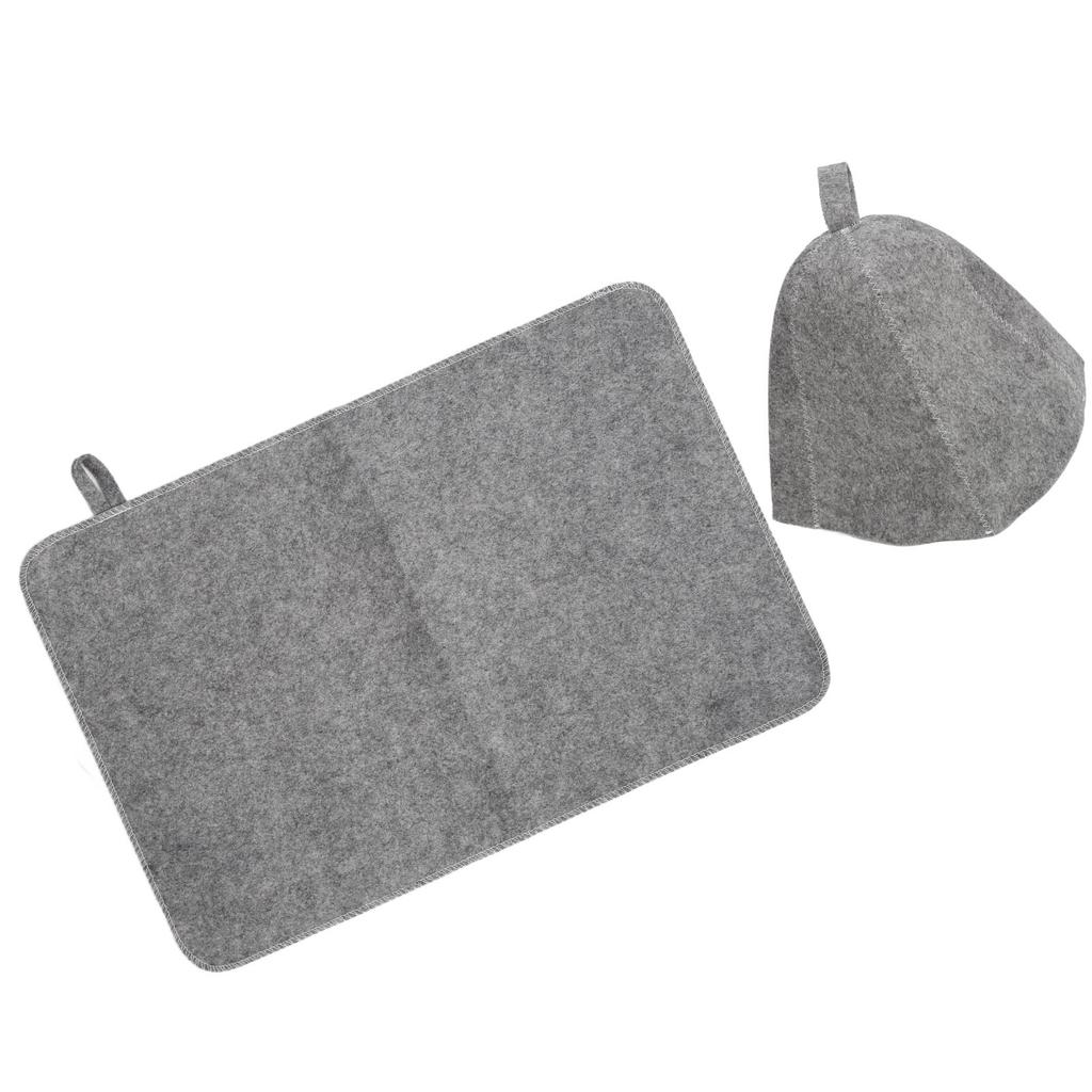 Set di Feltro per Sauna Assorbente Cappello in Feltro da Bagno Cuscinetto per Sauna Portatile Copricapelli da Bagno per Uomo Donna