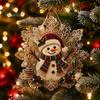 Festive Home Decor Accents Christmas Faux Pearl Art Hanging Ornament Kit, DIY Beads Painting Craft Kits for Adults Suncatcher, Snowflake Shape Acrylic