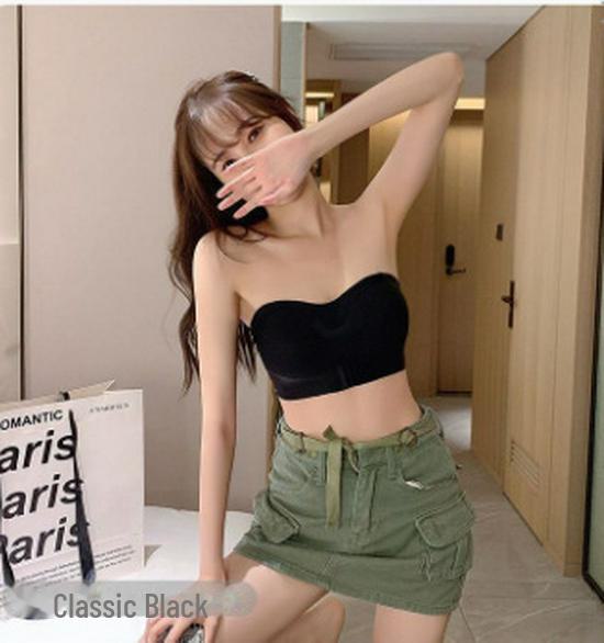 Strapless, Padded, Gathered Bra for Enhanced Chest Shape