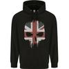 Union Jack Skull British Gym Biker Flag hoodie-Casual Pullover Sweatshirt