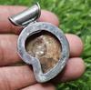 Natural Ammonite Fossil Pendant 925 Sterling Silver Pendant Fossil Pendant Gift for Her