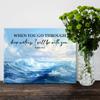 Christian Canvas Wall Art Decor When You Go Through Deep Waters Isaiah 43:2 Scripture Poster Print Picture Bible Ocean Artwork Framed for Home Decor,