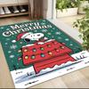Peanuts Snoopy Christmas Card Carpet Rug Soft Washable Anti Slip Home Living Room Sofa Mats Personalized Christmas Rug