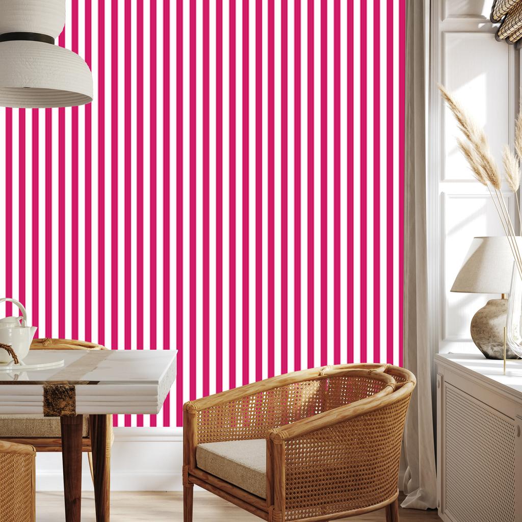 Purple, Powder Pink and White Striped Wallpaper for Living Room and Bedroom 50x1000