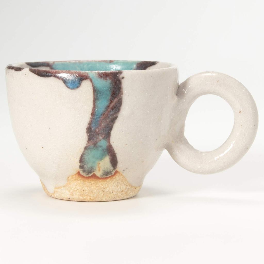 Marui Seito Shigaraki Ware Hechimon Espresso Cup Mug Glacier Design, Approx. 80ml Capacity, Ceramic, Made in Japan, MR-3-3251
