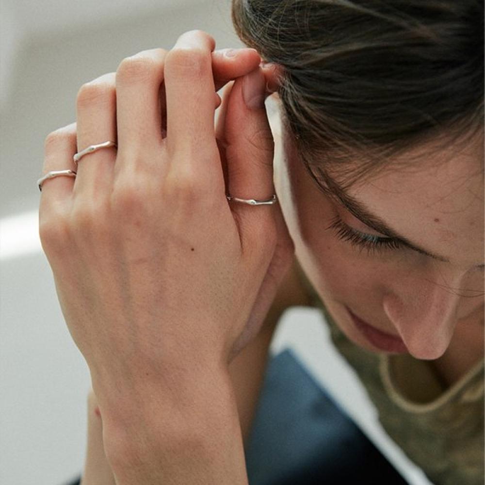 Verte 925 Silver Brin Layered Ring   cinq.Silver.229