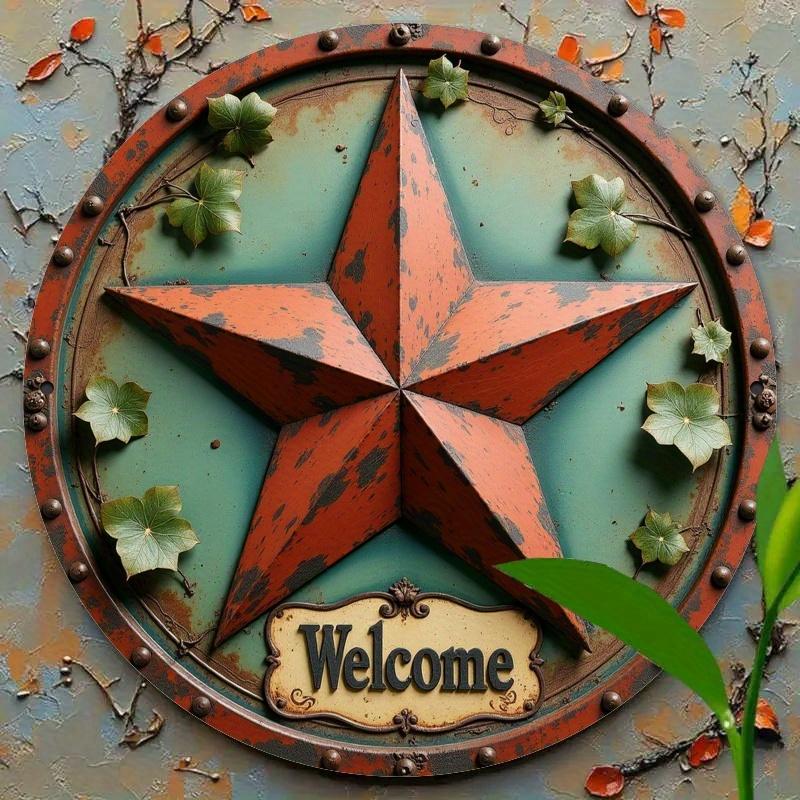 2d Flat 20*20cm Wooden Signs, Wooden Star Logos, Unique, Durable and Easy To Hang Wooden Decorations Suitable for Bedrooms, Kitchens, Restaurants