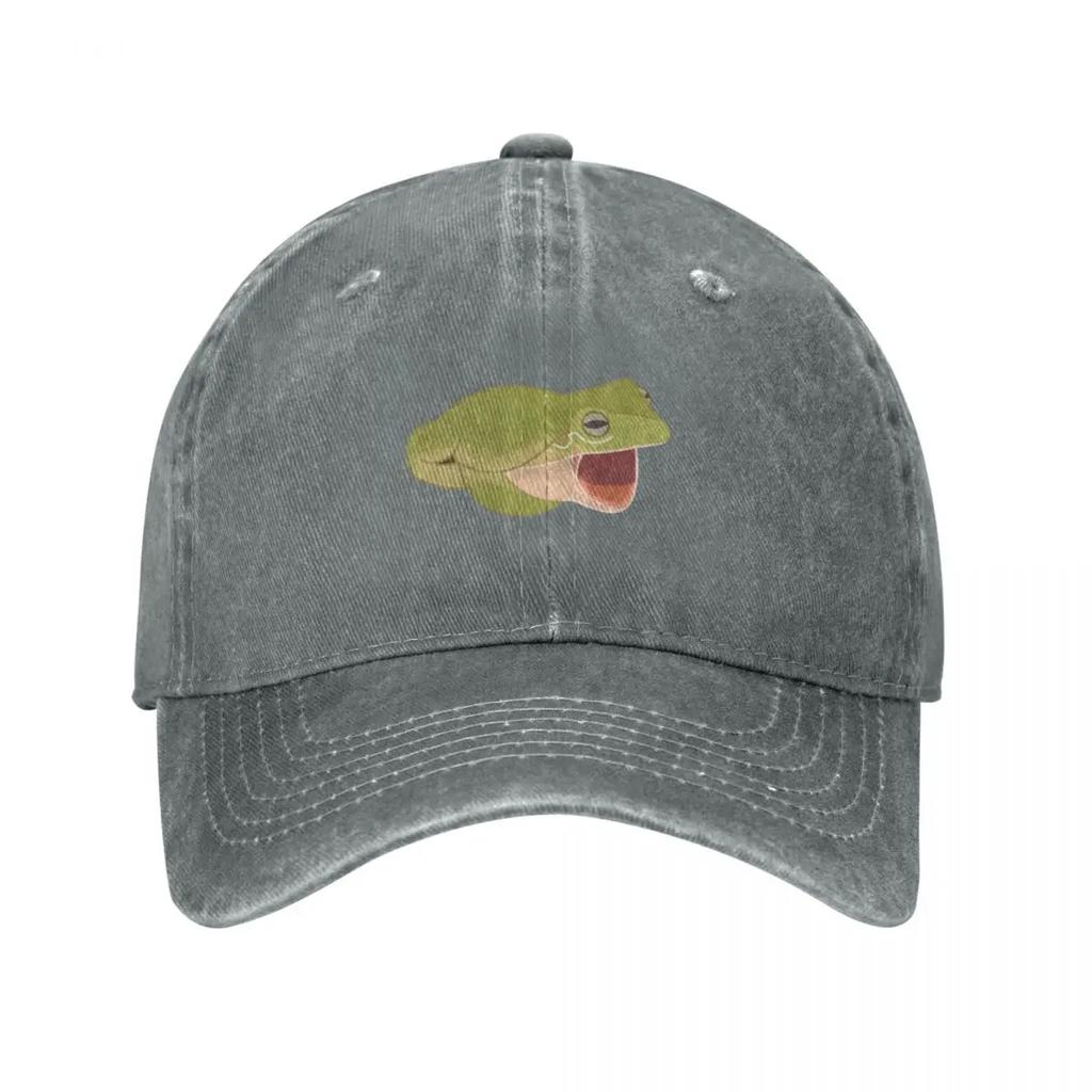 Frosch mit offenem Mund Baseballkappe Schirm Cosplay individuelle Kappen Vintage Hüte Damen Unisex