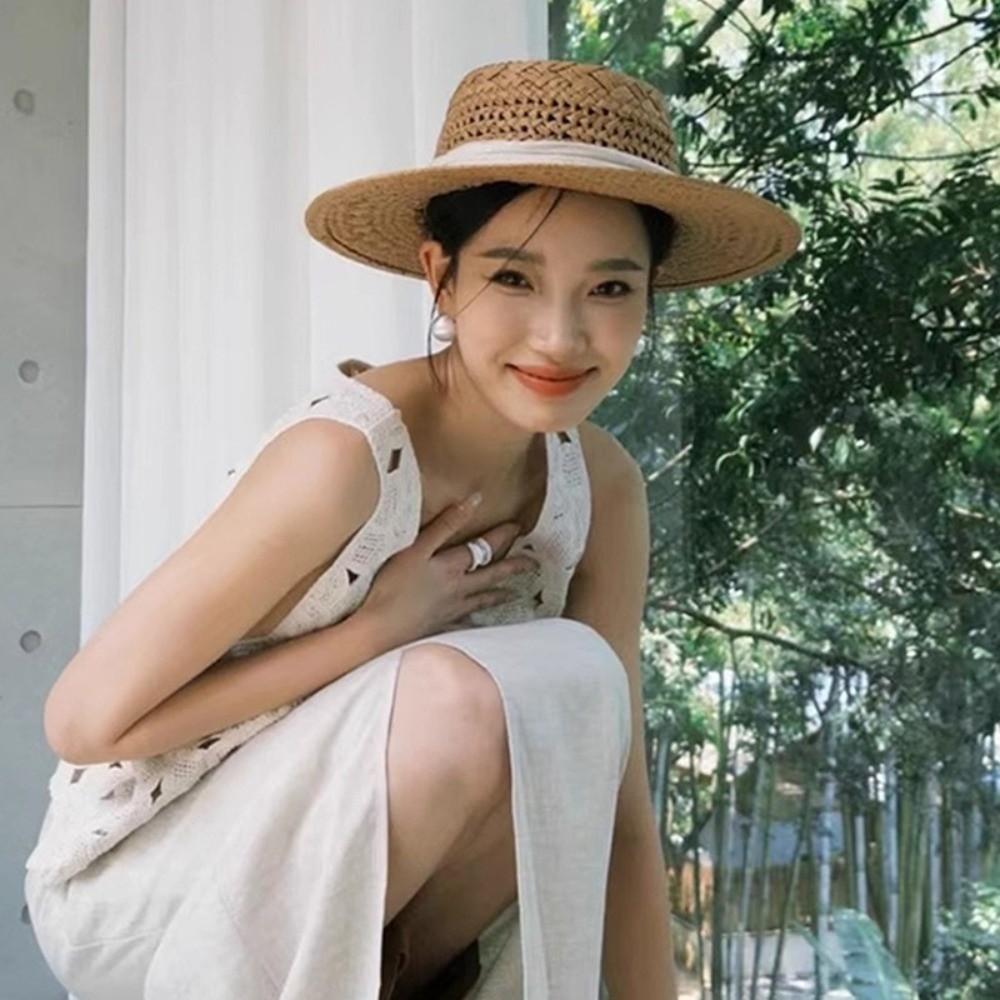 Wide Brim Western Cowboy Hat Sunscreen Visor Cap Fashion Hollow Straw Hat  Vacation