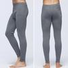 Men Pants Elastic Waist Thermal Insulation Long Johns Solid Color Travel Work School Bottoming