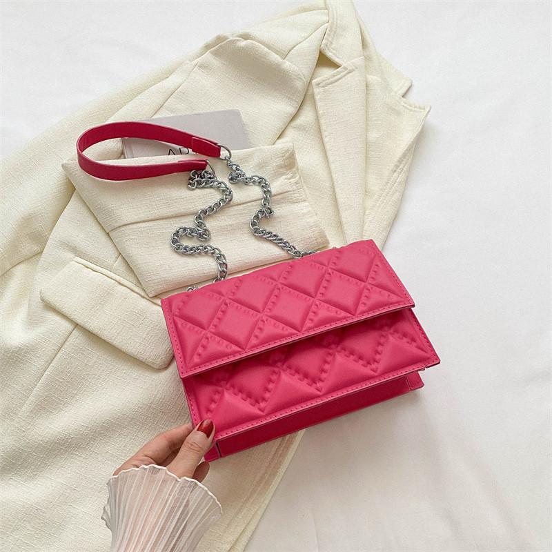 Elegant Pu Leather Shoulder Bag For Women 2023 Trendy Crossbody Square Bag розы красного