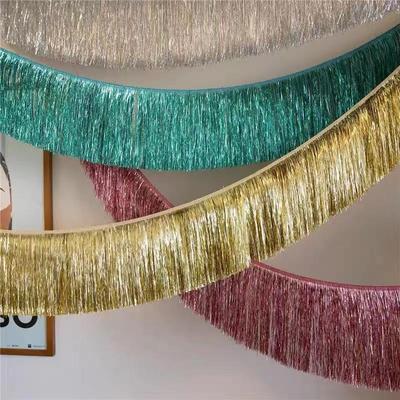 Party Glitzer Seidenvorhang Dekoration für Hochzeit, Geburtstag, Chinesisches Neujahr - Gold/Silber