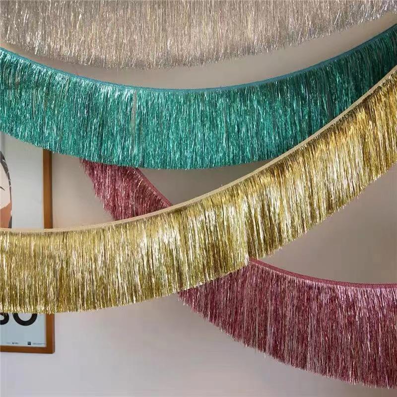 Party Glitter Silk Curtain Decoration for Wedding, Birthday, Chinese New Year - Gold/Silver