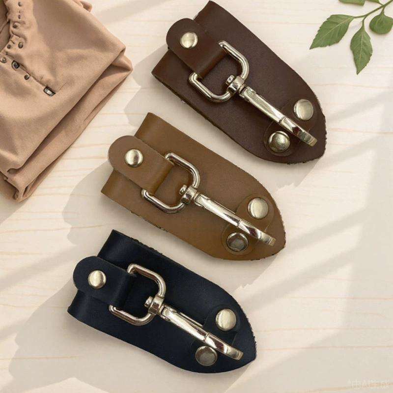 1PC Handmade Keychain Waist Hanging Creative Leather Copper Accessories Leather Belt Leather Circle Practical Belt Outdoor Hook
