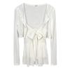 Ensemble deux pièces pour femme Dongdaemun Coréen - Haut à bretelles nœud & Cardigan - Amincissant, Sexy, Désir Pur