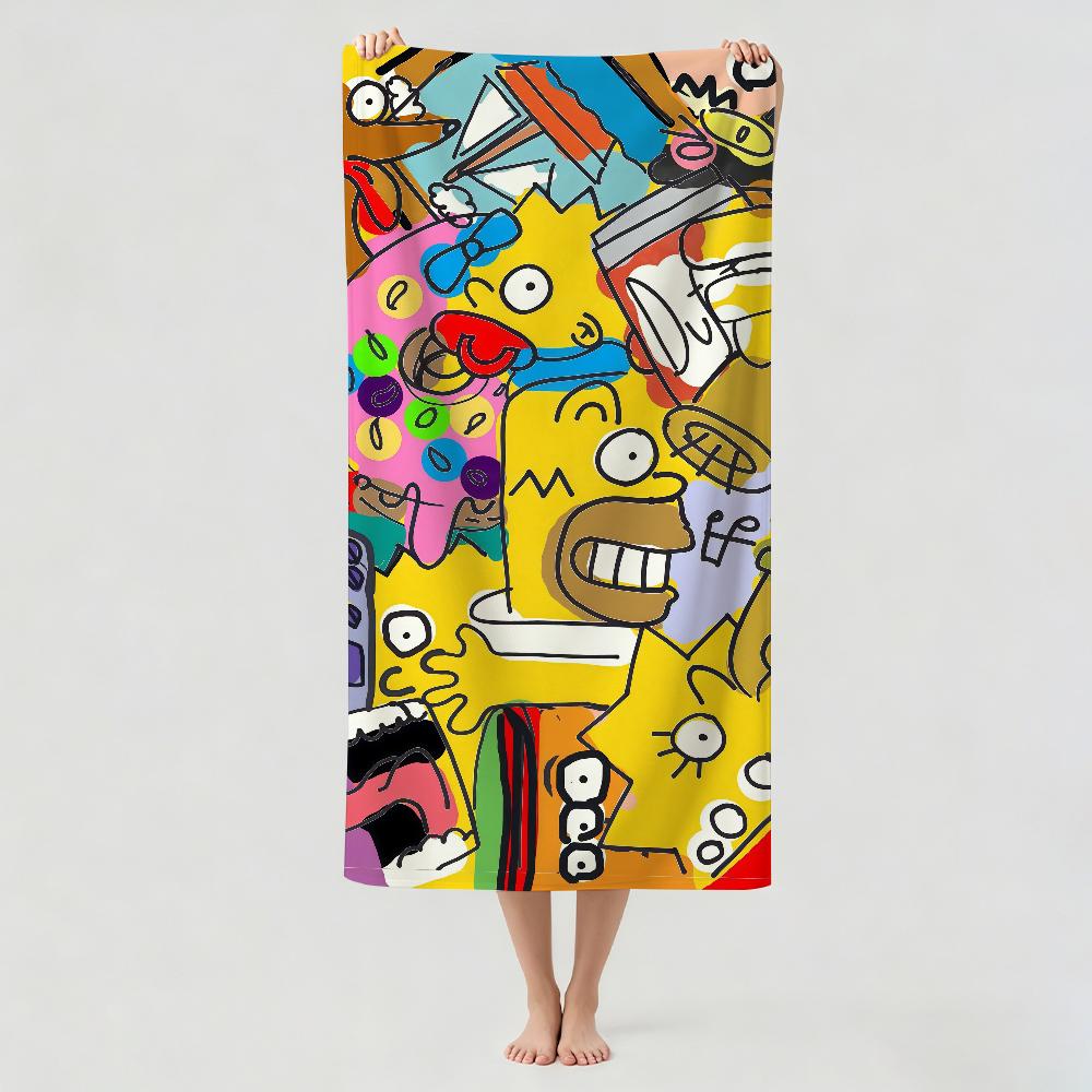 Cartoon cute THE S-SIMPSONS Towel Drying Bath Towel Applicable To Light Swimming Camping Yoga Beach Out