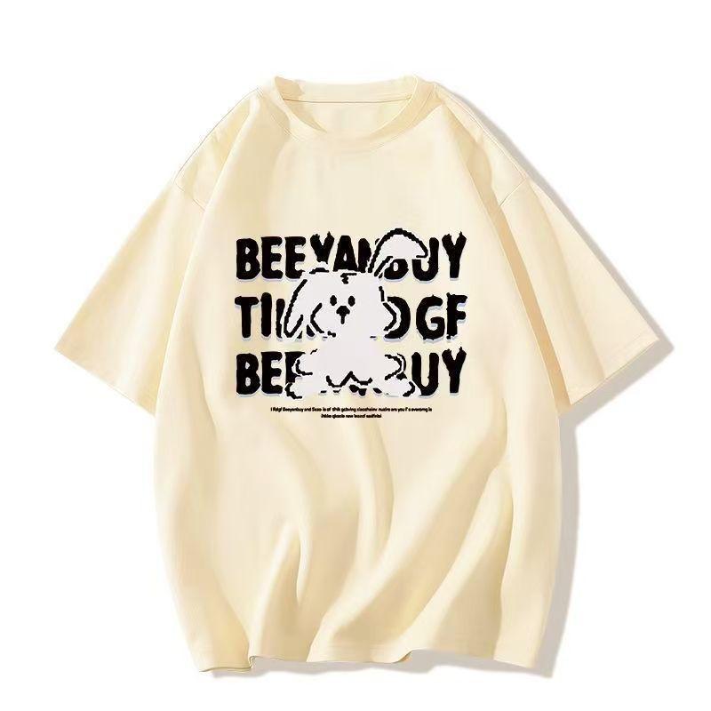 Sommer Damen Neues Cartoon-Druck Kurzarm-T-Shirt Lockere Oberteile