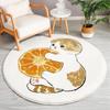 Christmas Cartoon Mat Kids Play Mat Cat Animal Round Carpet Bedroom Mat Living Room Carpet Kitchen Bathroom Anti-Slip Mat