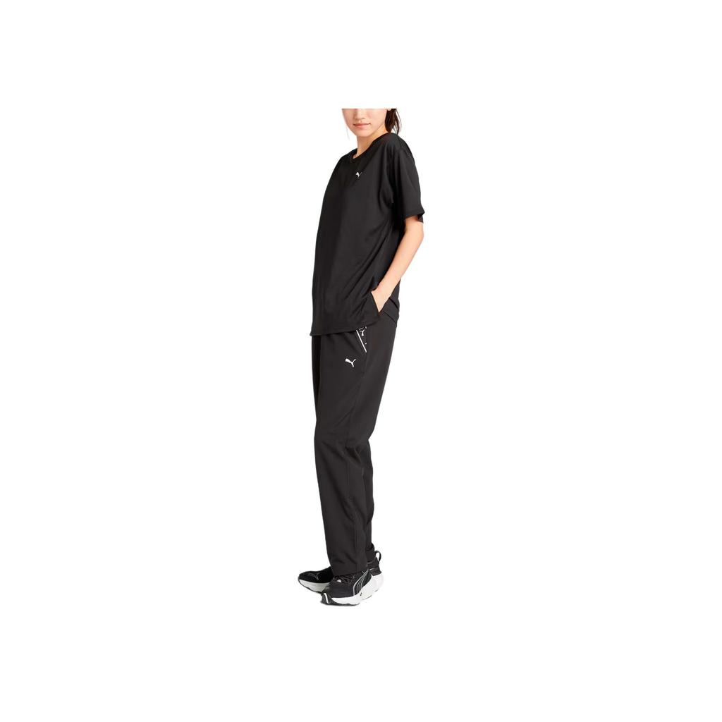 Puma Tad Series Fashion Solid Color Breathable Versatile Moisture-Wicking Soft Skin-Friendly Short Sleeve Regular T-Shirt Women Tops Black 527034-01