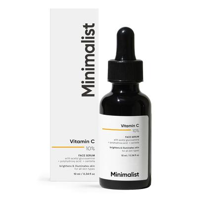 Minimalist 10% Advanced Vitamin C Serum for Glowing Skin | Brightening & Dark Spot Treatment | 10 Ml