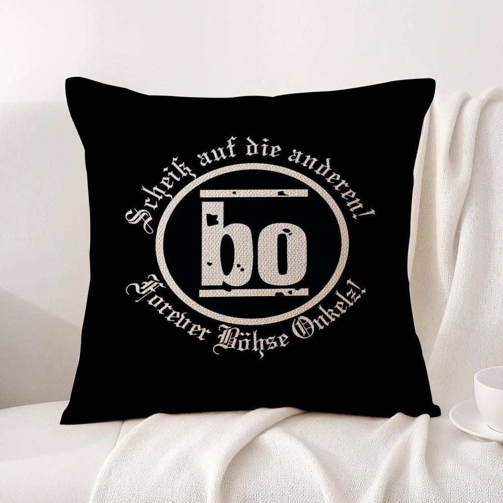 B-Bohse O-Onkelz Cushion Cover Summer Coolness Linen Fabric Double-Sided Printing Pillow Case Sofa Home Decor Gift