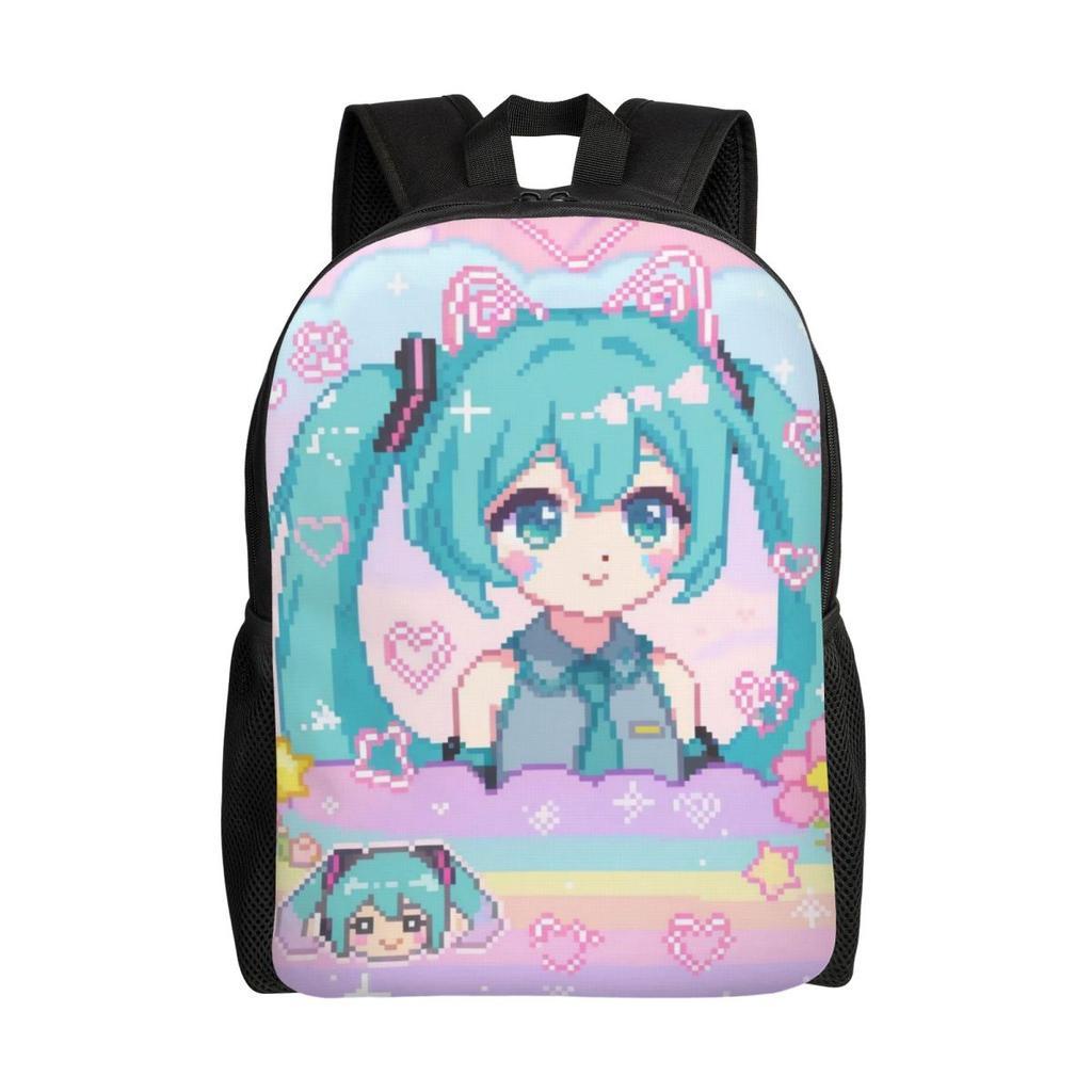Custom Hatsuned Mikues Cartoon Travel Backpack Women Men School Laptop Bookbag Voice Anime College Student Daypack Bags