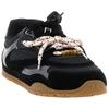 PINKO Yulia 01 Calfskin Logo Detail Embellished With Shiny Gems Flat Lace-Up Low-Top Casual Shoes Women sneaker Black SS0185P076Z99