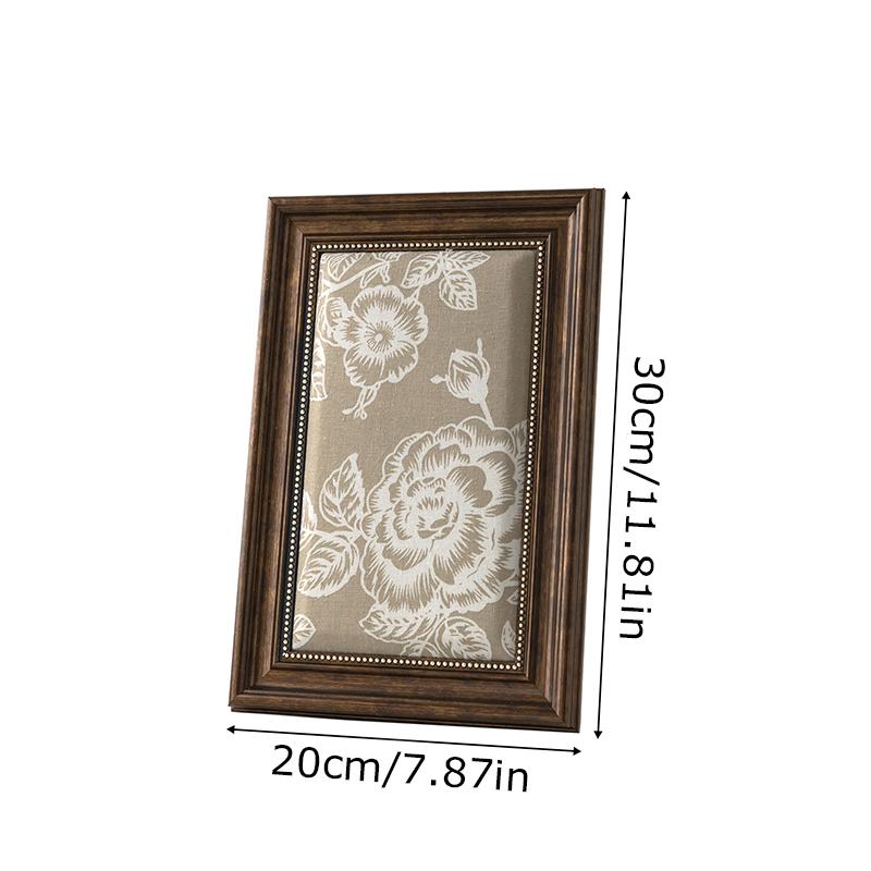 

1PC Linen Surface Exquisite Jewelry Display Stand Oil Painting Style Display Frame Elegant Walnut Display Stand Retro 30x20/40cm M