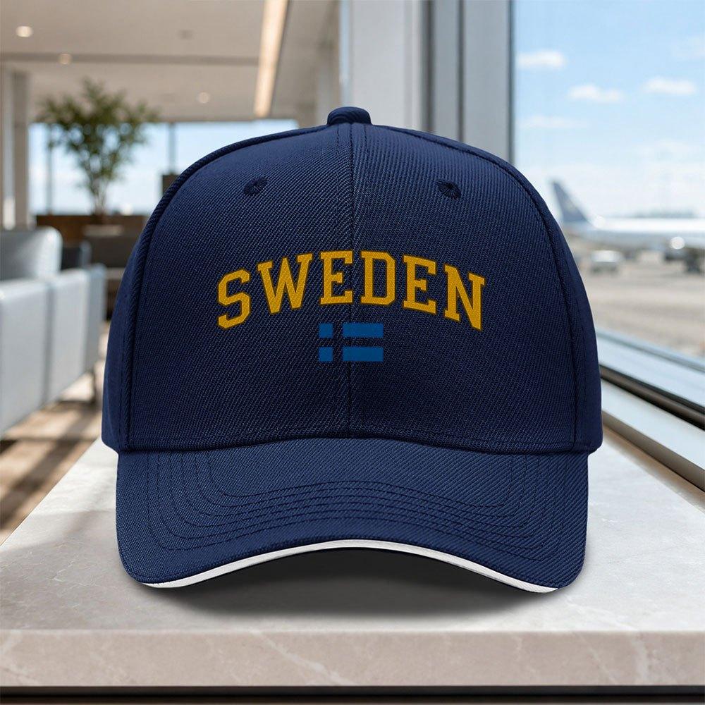 Swedish Flag Baseball Cap  Adjustable Unisex Hat with Swedish Flag Print Lightweight Outdoor Wedding Party Gift
