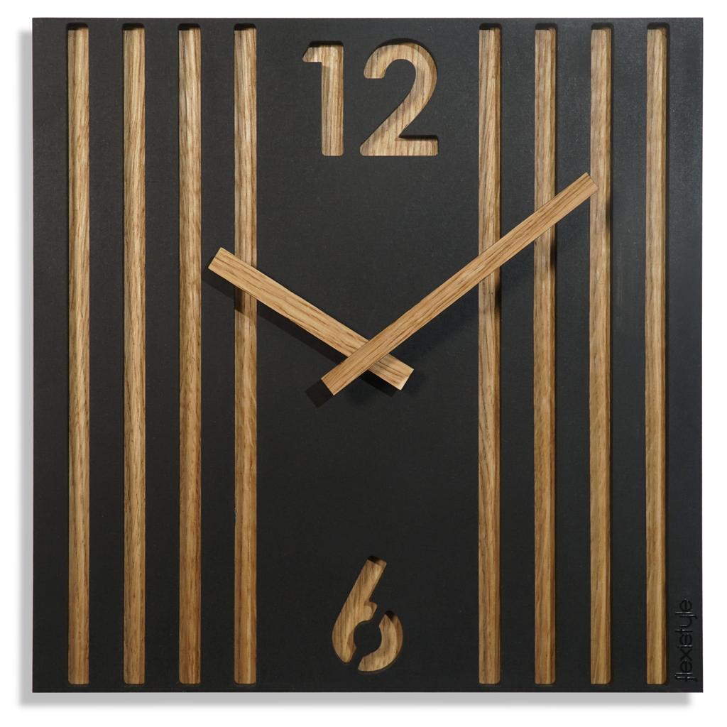 Black Wall Clock for the Living Room Lamele 30 Cm